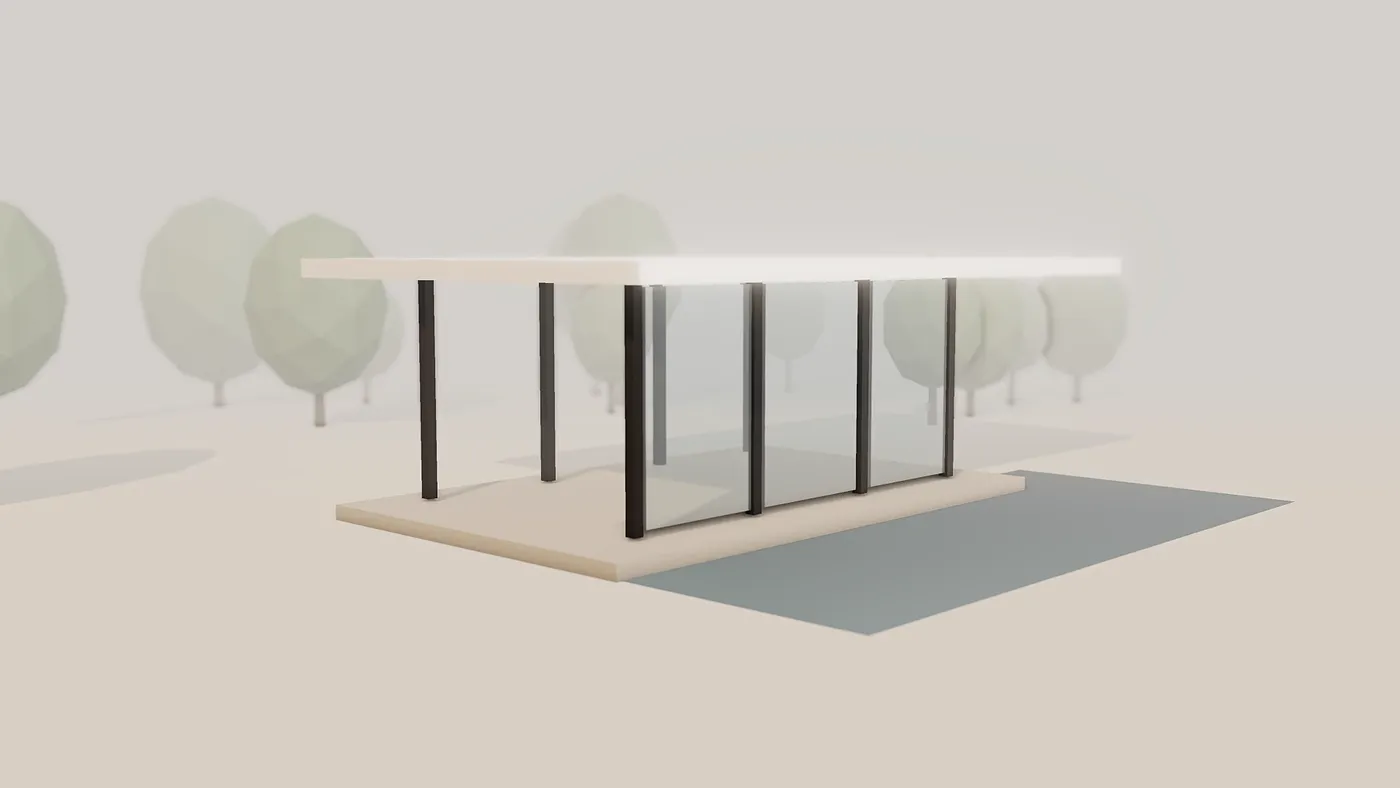 Lake pavilion, afternoon