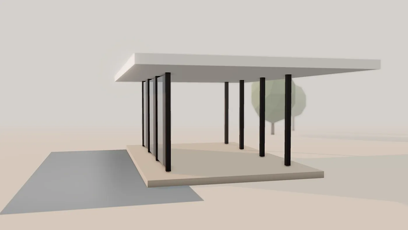 Under the cantilever
