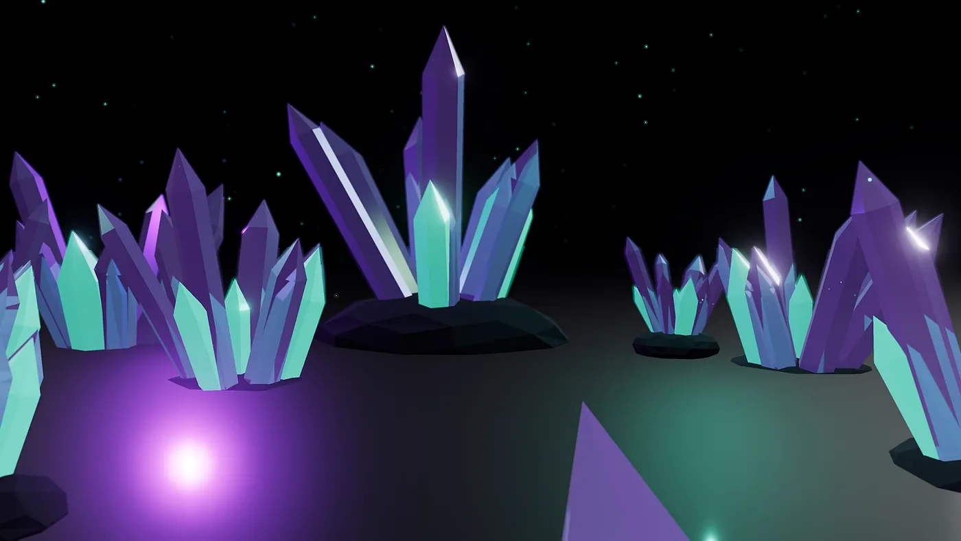 Crystal clusters at dusk